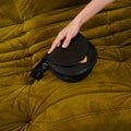 Bolso Victoria de Pitón Negro con Asa y Bandolera