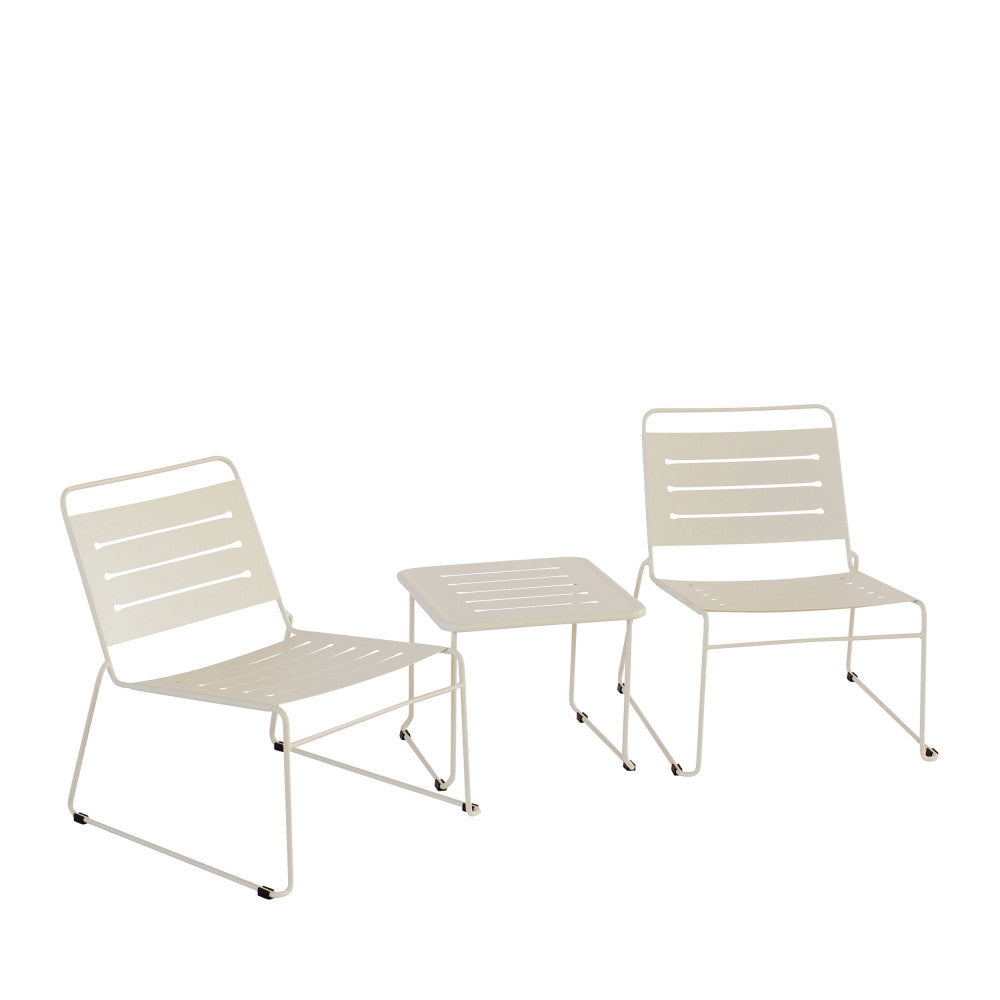 Solena - Salotto Da Giardino Per 2 Persone - Metallo - Beige