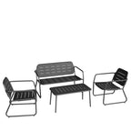 Zaro - Conjunto de jardín para 4 personas - Metal - Gris oscuro