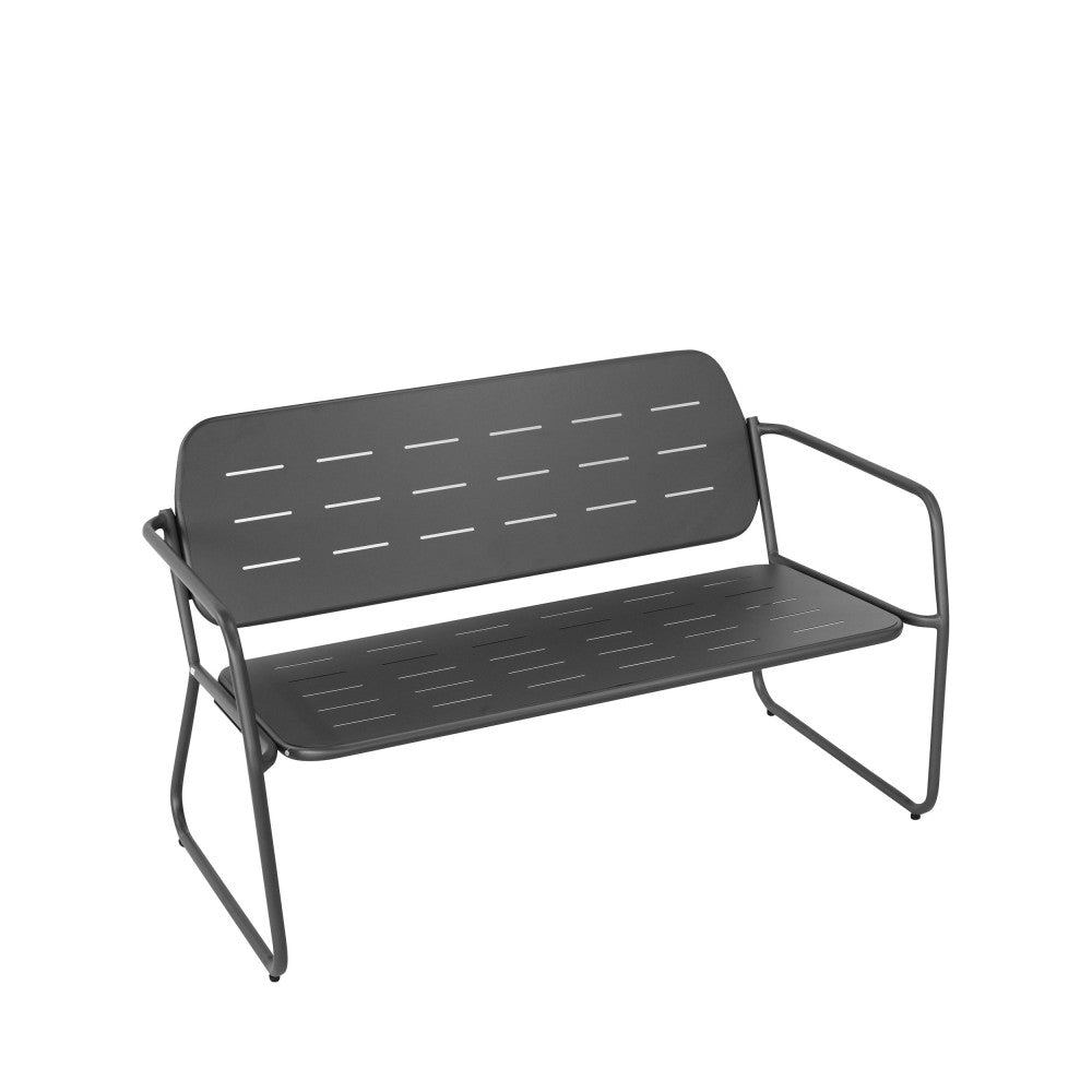 Zaro - Conjunto de jardín para 4 personas - Metal - Gris oscuro