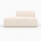 Mina - Canapé D'Angle Droit Modulable En Velours Côtelé Blanc 4 Places