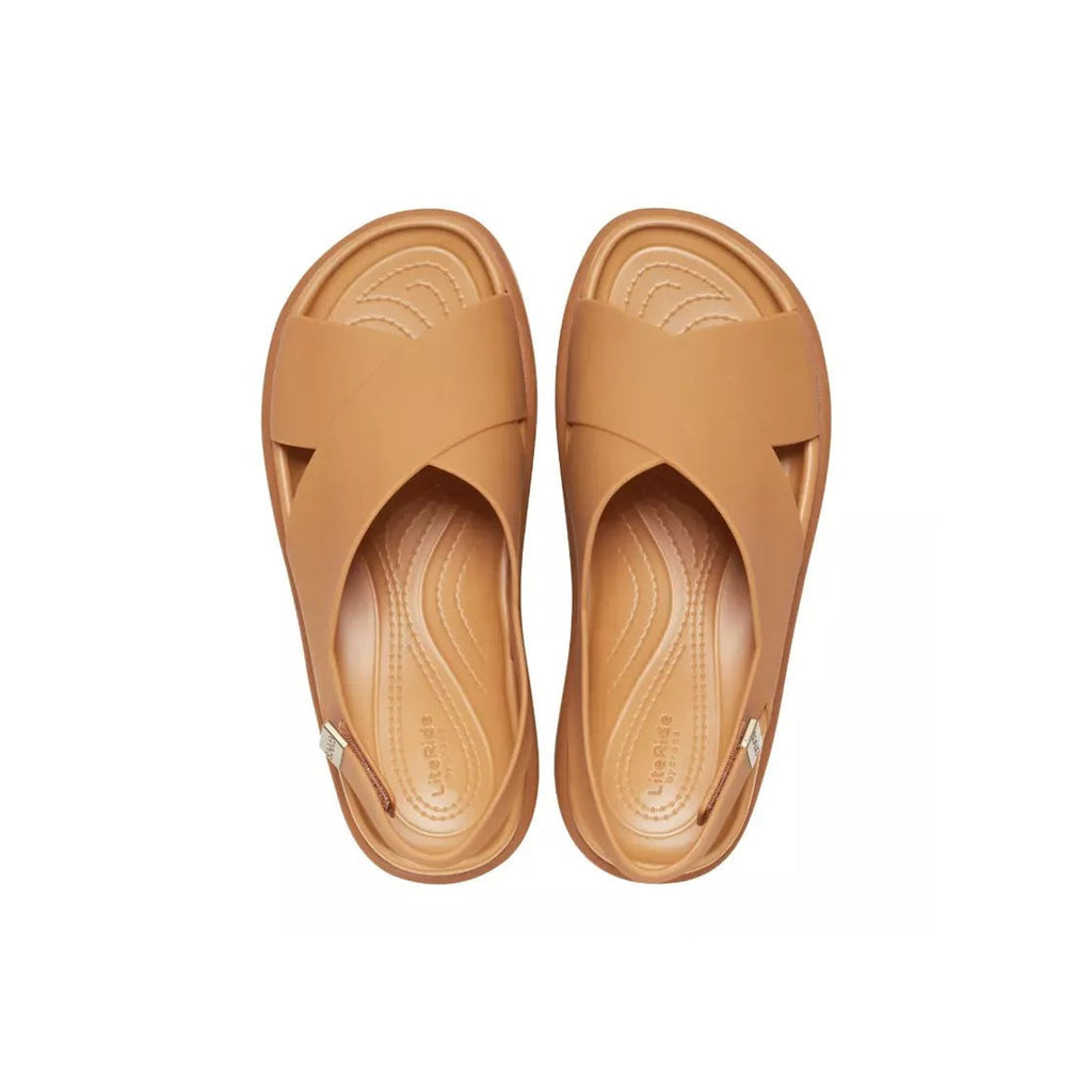 Crocs - Crocs Brooklyn Luxe Cross Strap Sandals - Brown