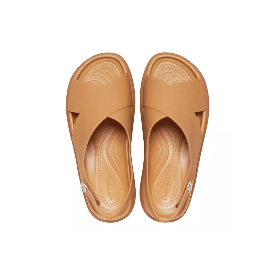 Crocs - Crocs Brooklyn Luxe Cross Strap Sandals - Brown