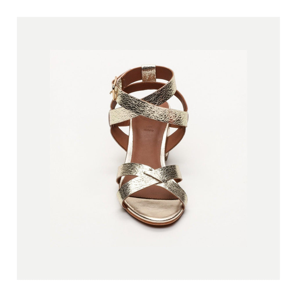 White Sun - Sandales Talon Anaba - Light Gold Crackle Foil - Light Gold
