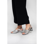 White Sun - Sandales Talon Emmy - Goat Silver (Canné) - Silver