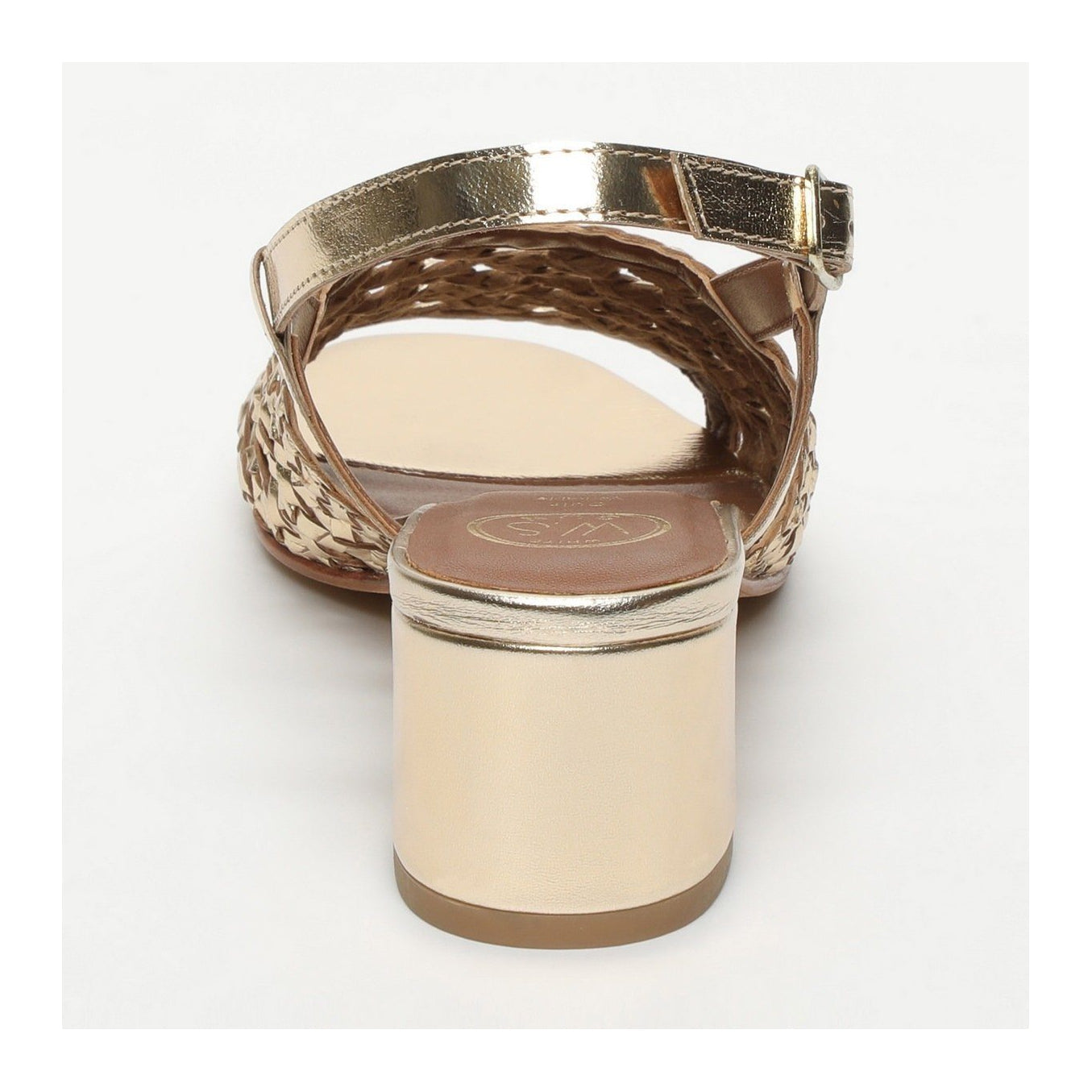 White Sun - Sandales Talon Emmy - Goat Gold (Canné) - Gold