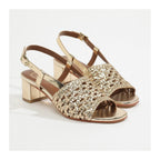 White Sun - Sandales Talon Emmy - Goat Gold (Canné) - Gold
