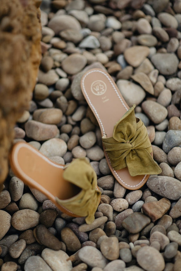 Mules Alba - Olive Goat Suede - Olive