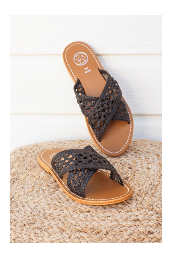 White Sun - Mules Baharak - Black Goat Leather - Black