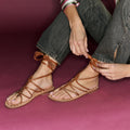Sandalias de cuero marino moka