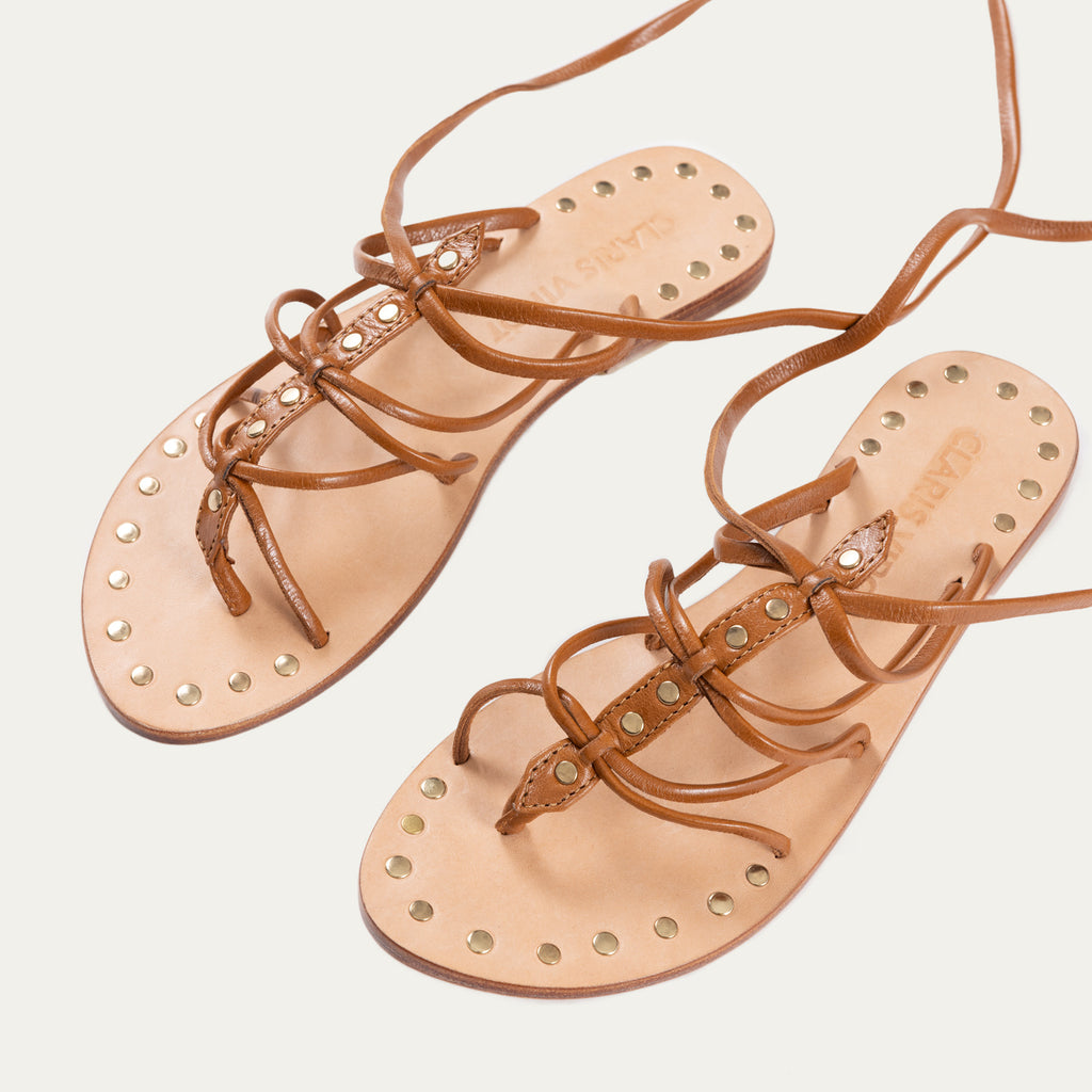 Sandalias de cuero marino moka