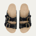 Odette Bandana Black Nappa Leather Sandals