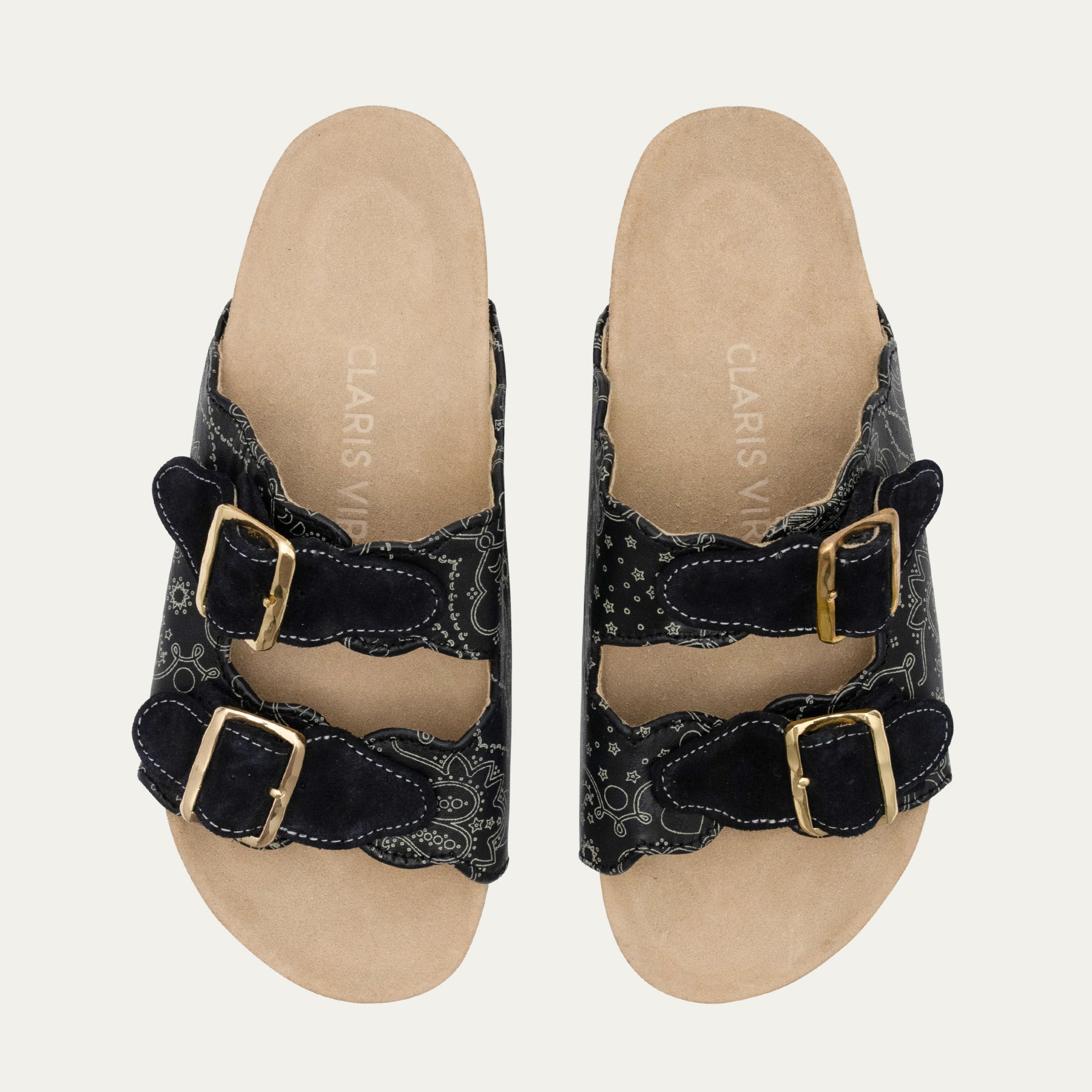 Odette Bandana Black Nappa Leather Sandals
