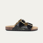Odette Bandana Black Nappa Leather Sandals