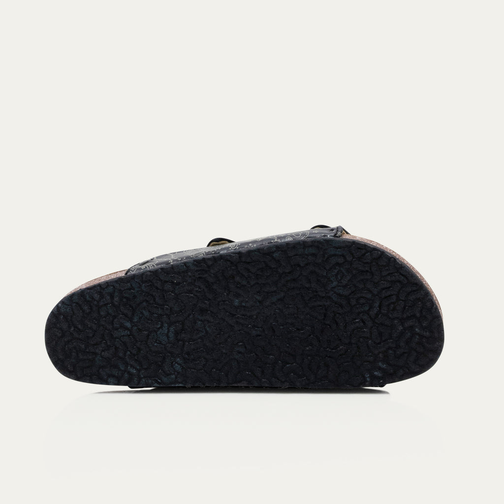 Odette Bandana Black Nappa Leather Sandals