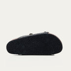 Odette Bandana Black Nappa Leather Sandals