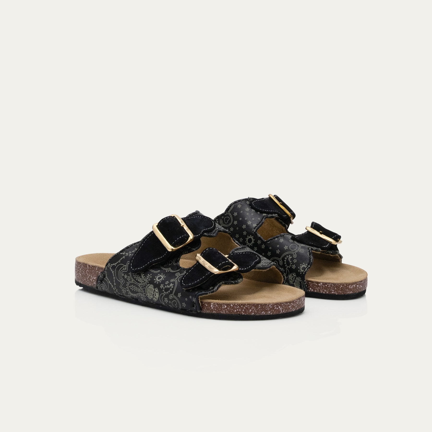 Odette Bandana Black Nappa Leather Sandals