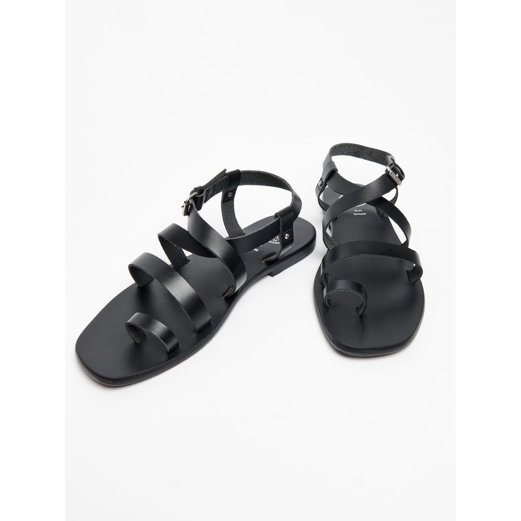 White Sun - Sandales Ahoura - Black Buff - Noir