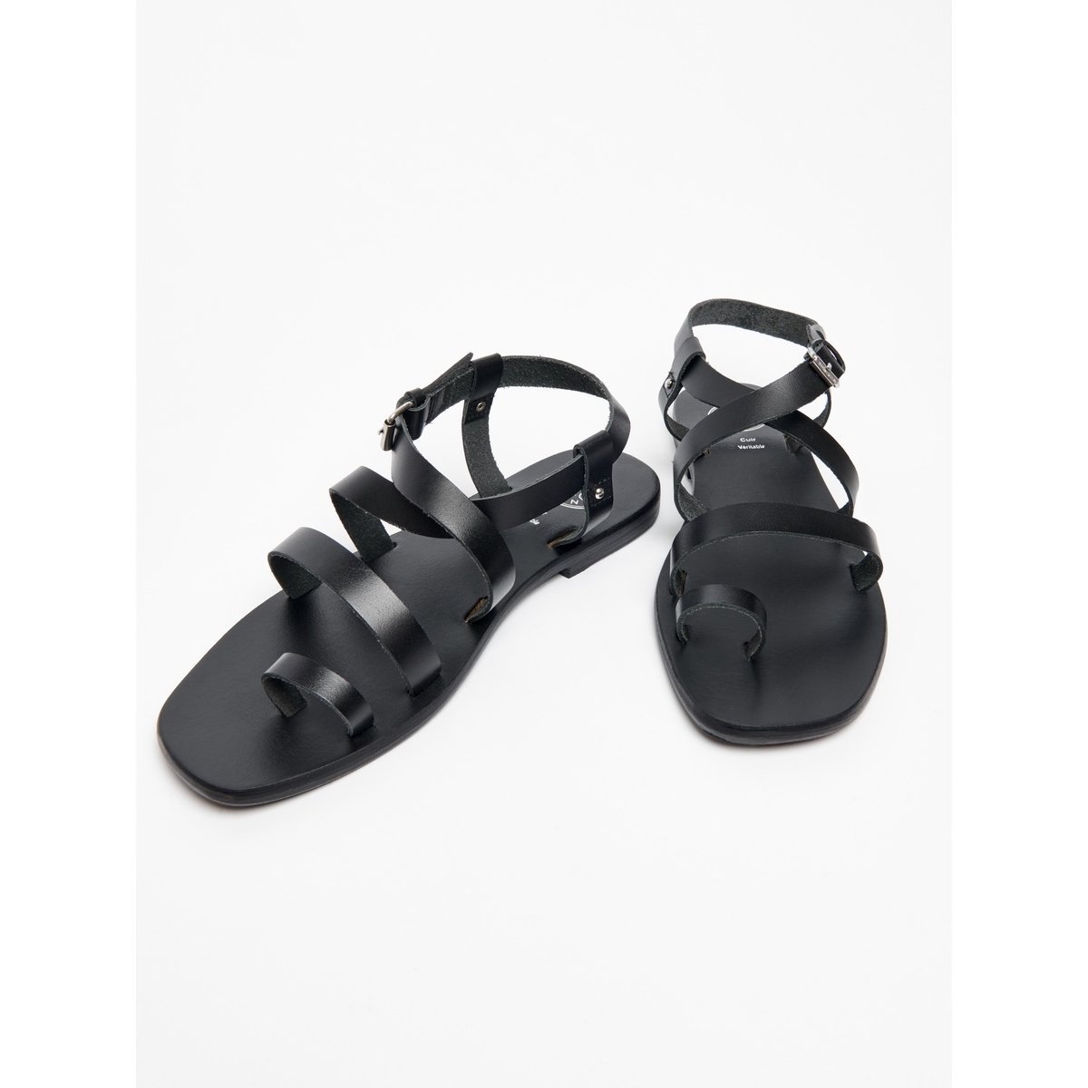 White Sun - Sandales Ahoura - Black Buff - Noir