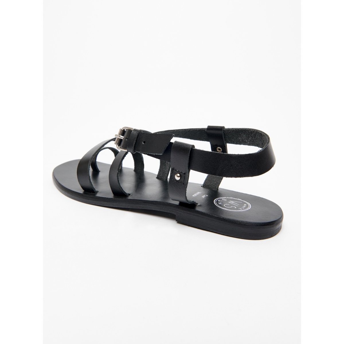 White Sun - Sandales Ahoura - Black Buff - Noir
