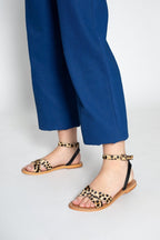 Les Bagatelles - Brione Sandals - Black and Leopard