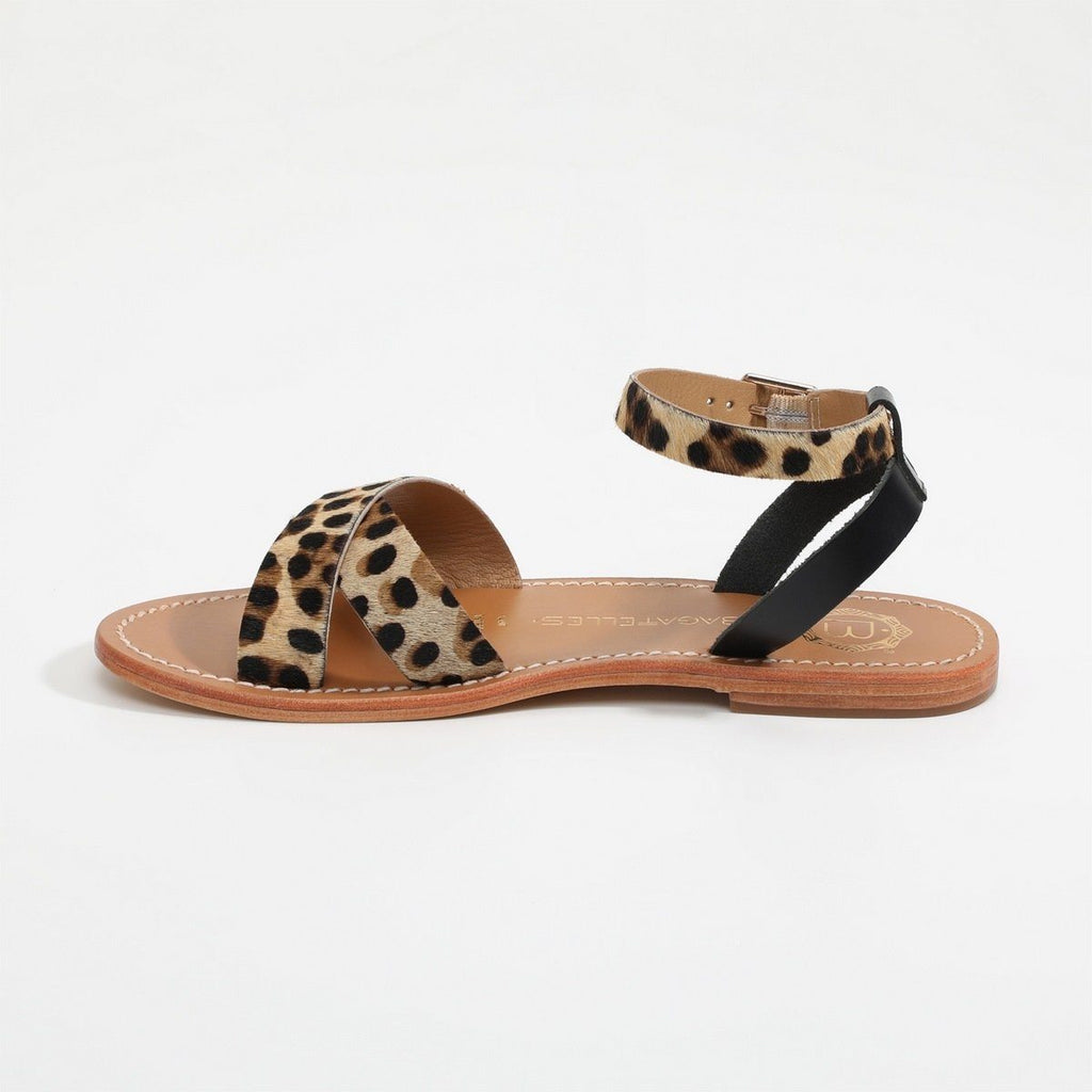 Les Bagatelles - Brione Sandals - Black and Leopard
