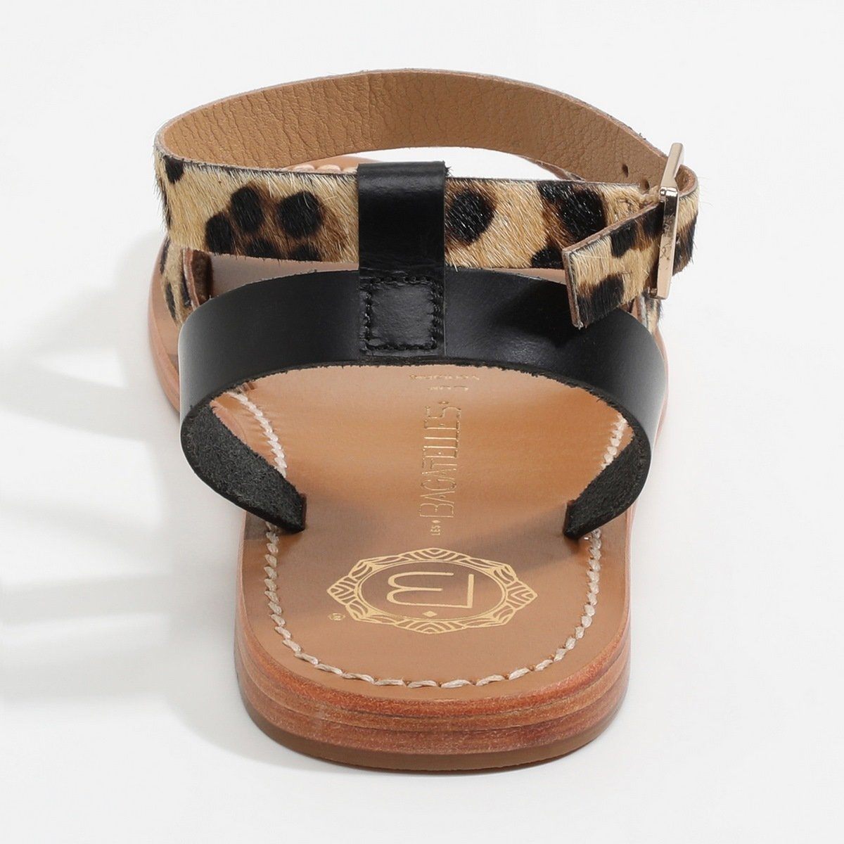 Les Bagatelles - Brione Sandals - Black and Leopard