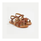 White Sun - Sandales Eneya - Tan Croco Print Goat - Marron Croco