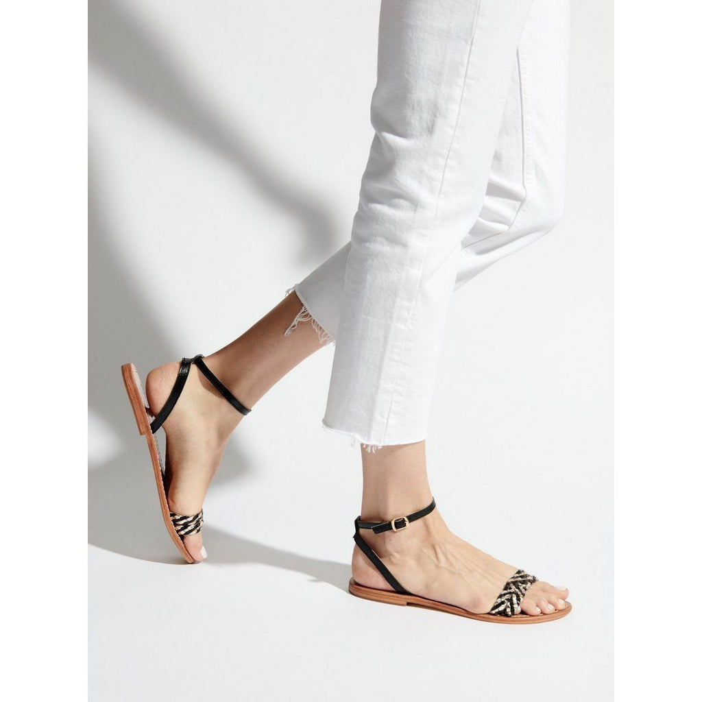 White Sun - Sandales Essentielles Gunnera - Noir Et Or - Femme
