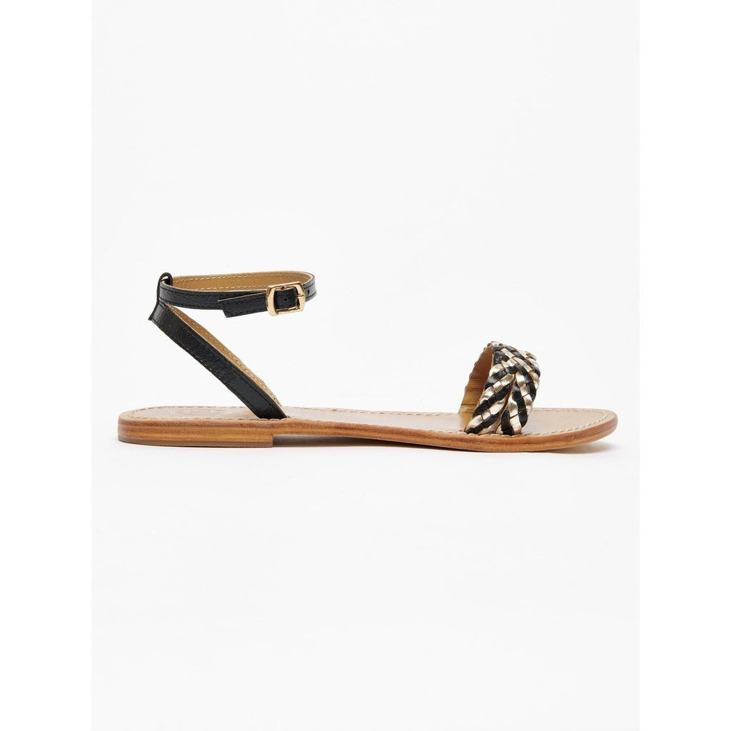White Sun - Sandales Essentielles Gunnera - Noir Et Or - Femme