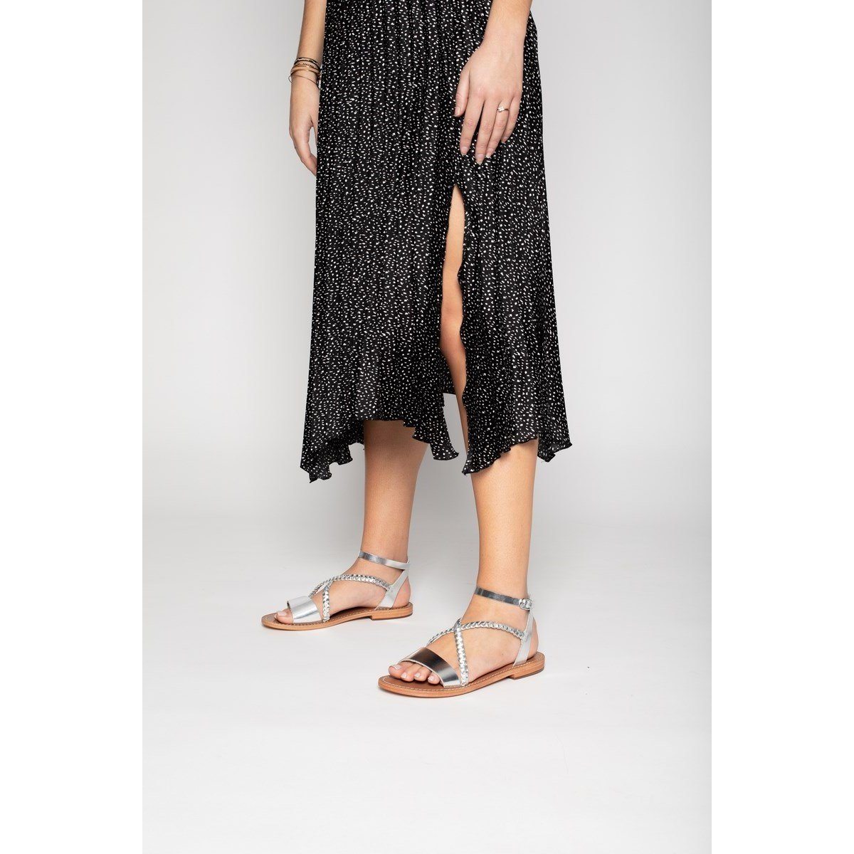 White Sun - Sandalias Leandra - Buff Silver - Silver