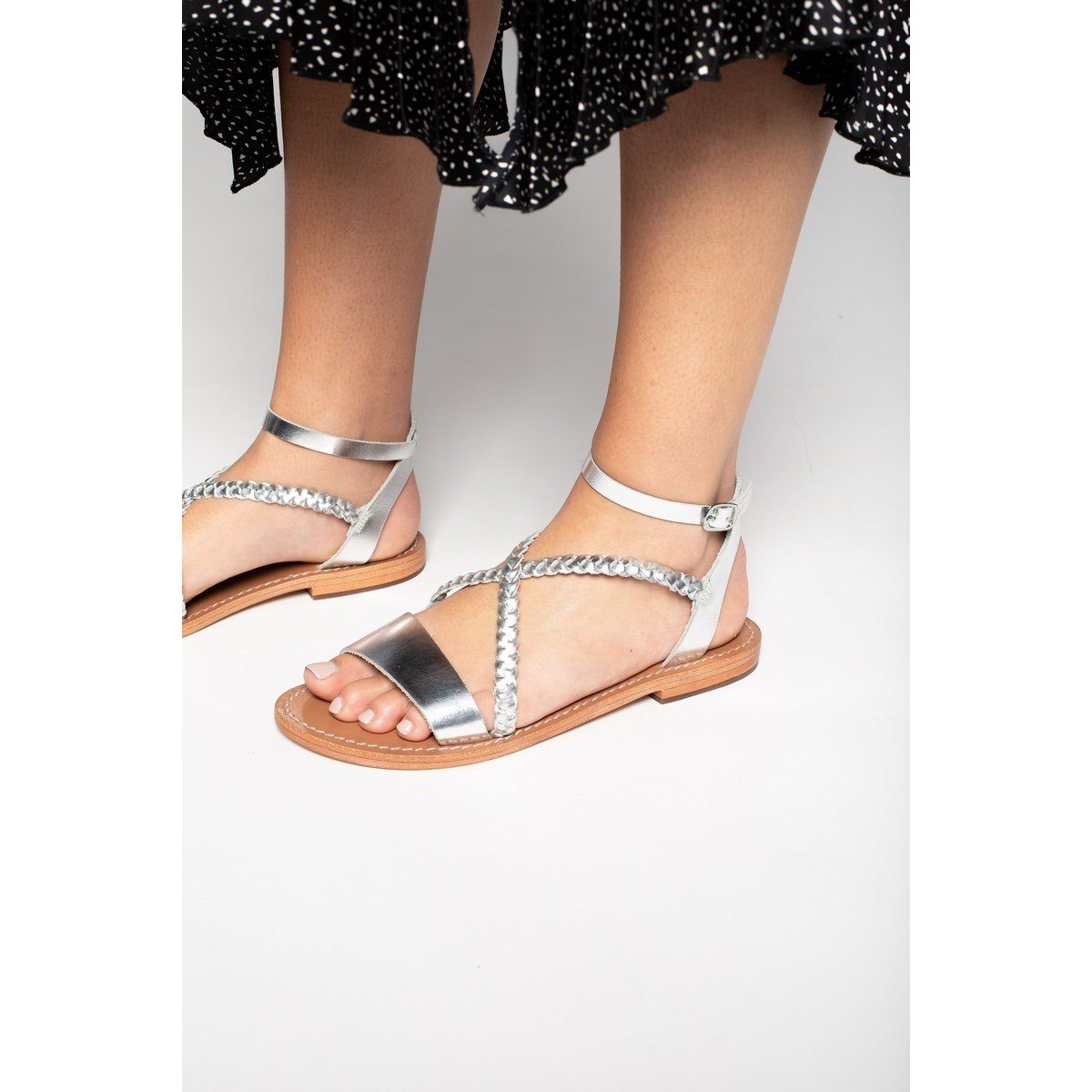 White Sun - Sandalias Leandra - Buff Silver - Silver
