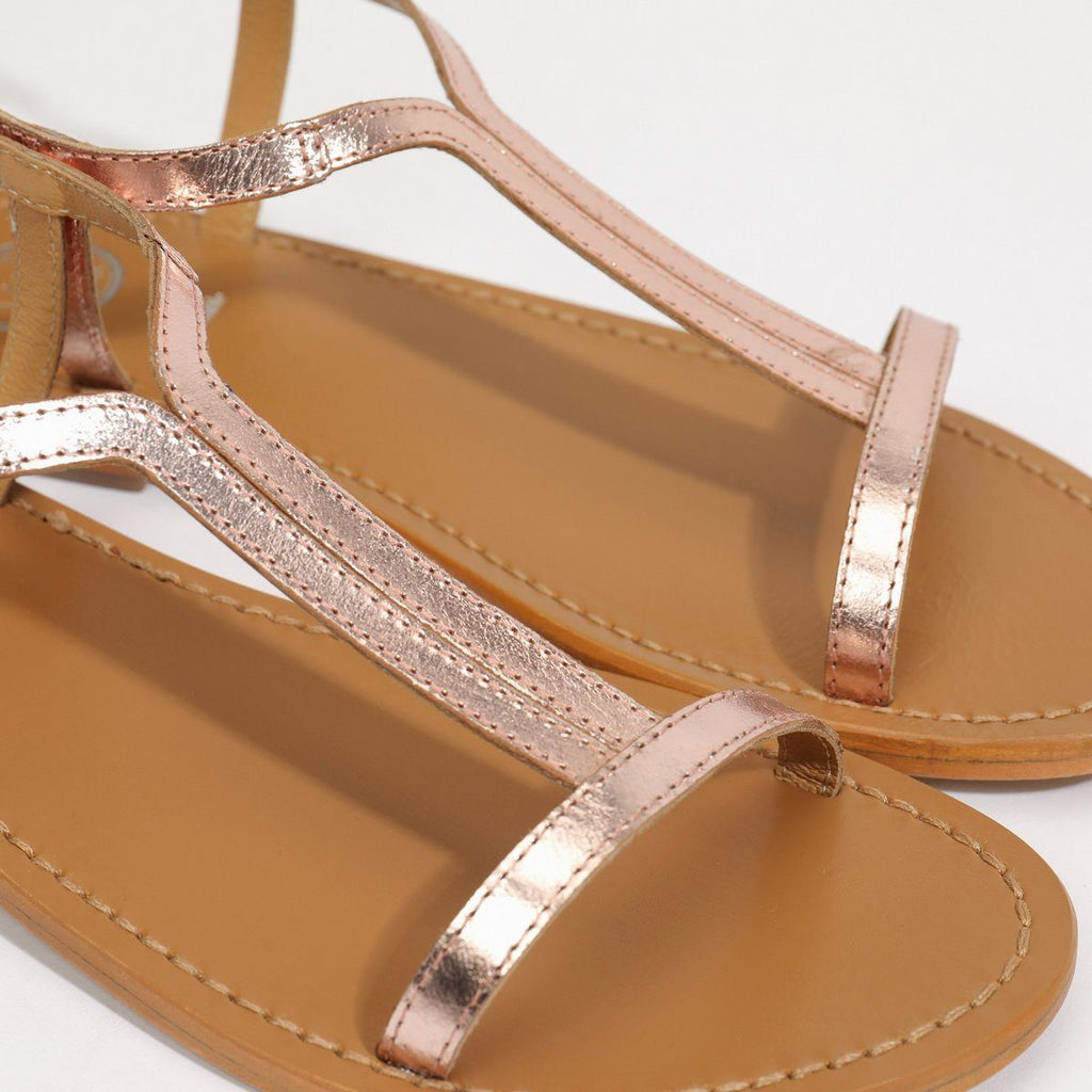 White Sun - Sandalias Miramar - Cow Rose Gold - Goldpink