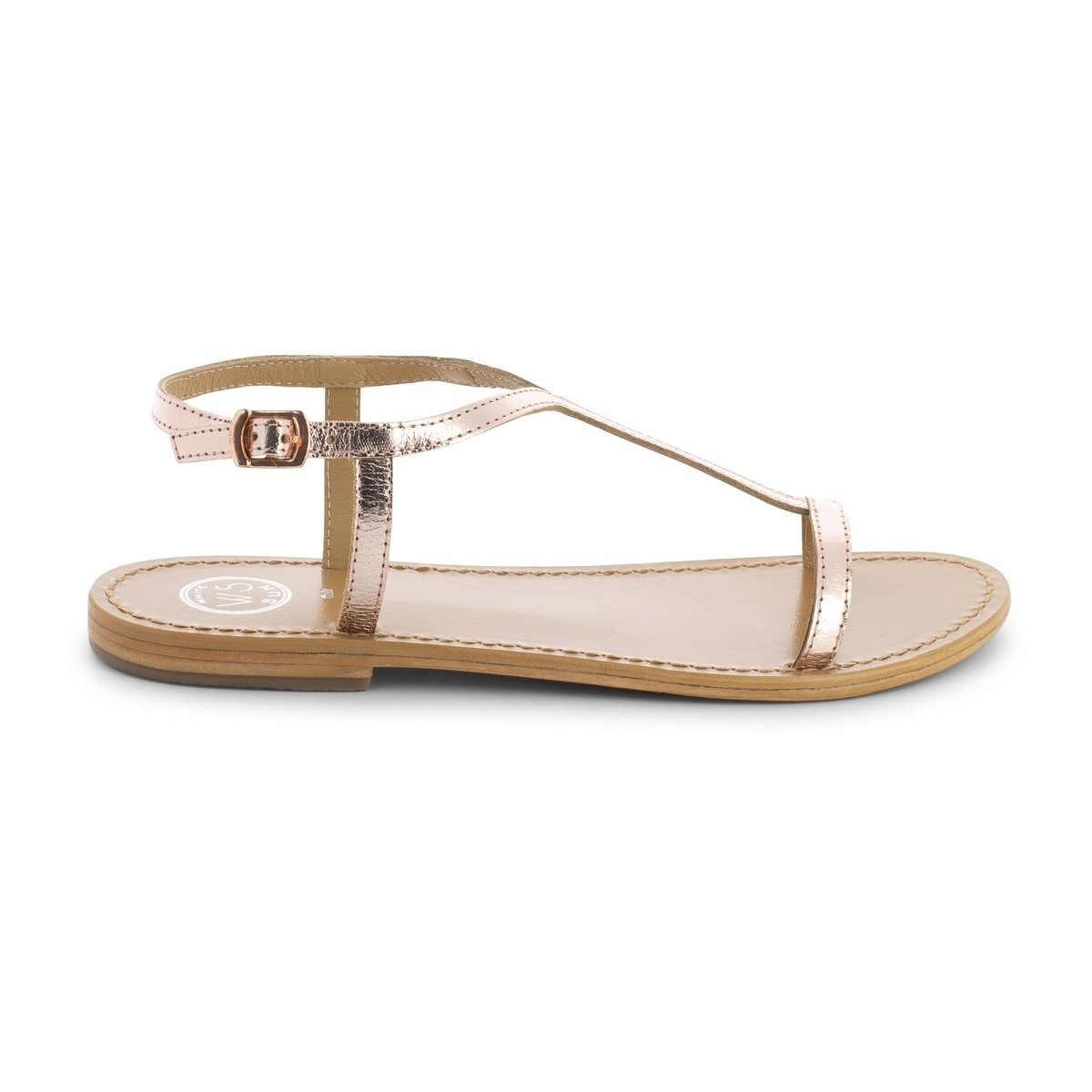 White Sun - Sandalias Miramar - Cow Rose Gold - Goldpink