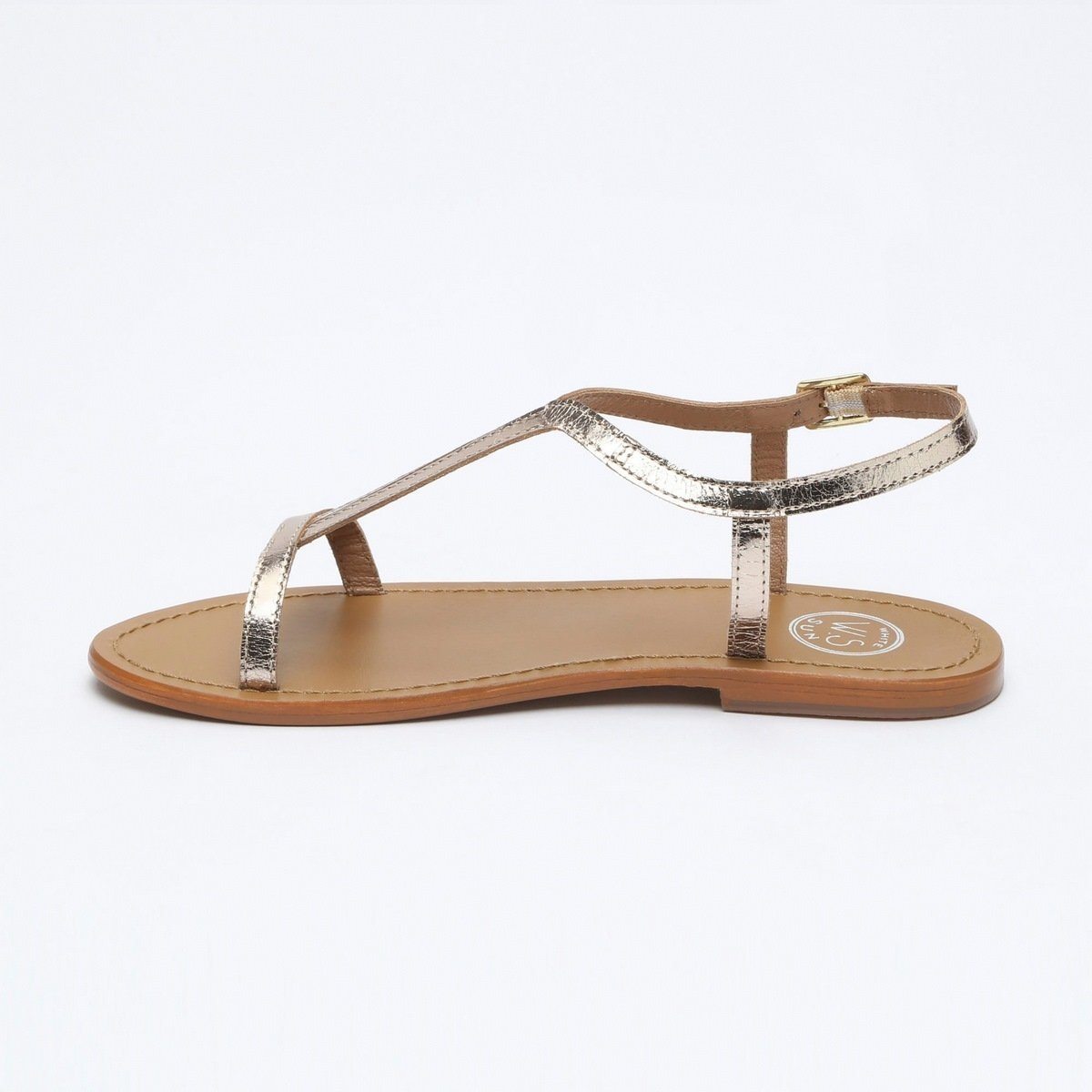 White Sun - Sandalias Miramar - Piel dorada - Dorado