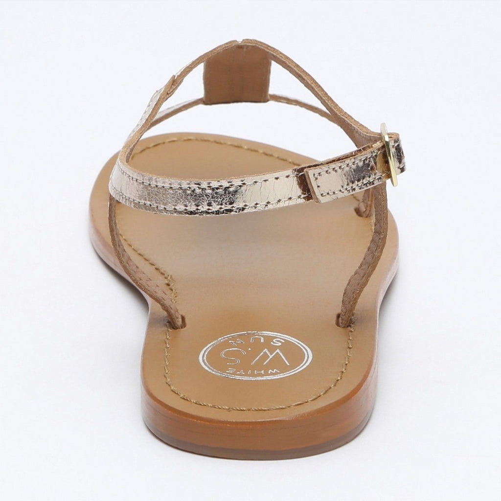 White Sun - Sandalias Miramar - Piel dorada - Dorado