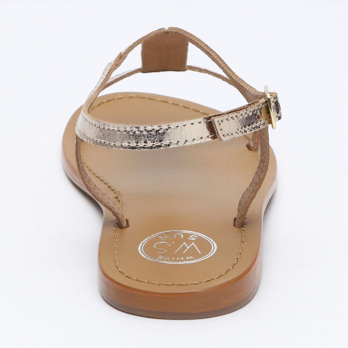 White Sun - Sandalias Miramar - Piel dorada - Dorado