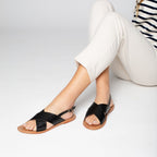 Les Bagatelles - Sandales Sibella - Black Croco