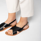 Les Bagatelles - Sandales Sibella - Black Croco