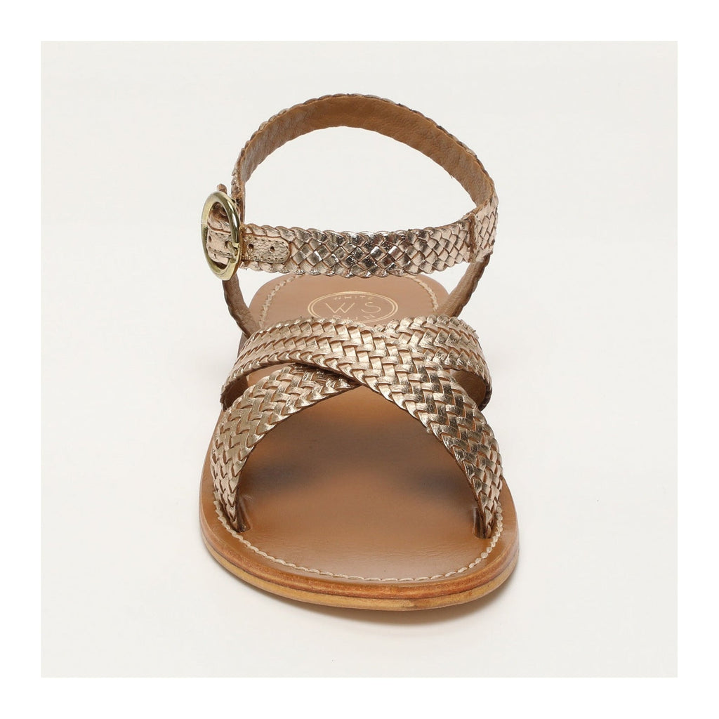 White Sun - Sandales Bharti - Gold Goat Leather - Gold