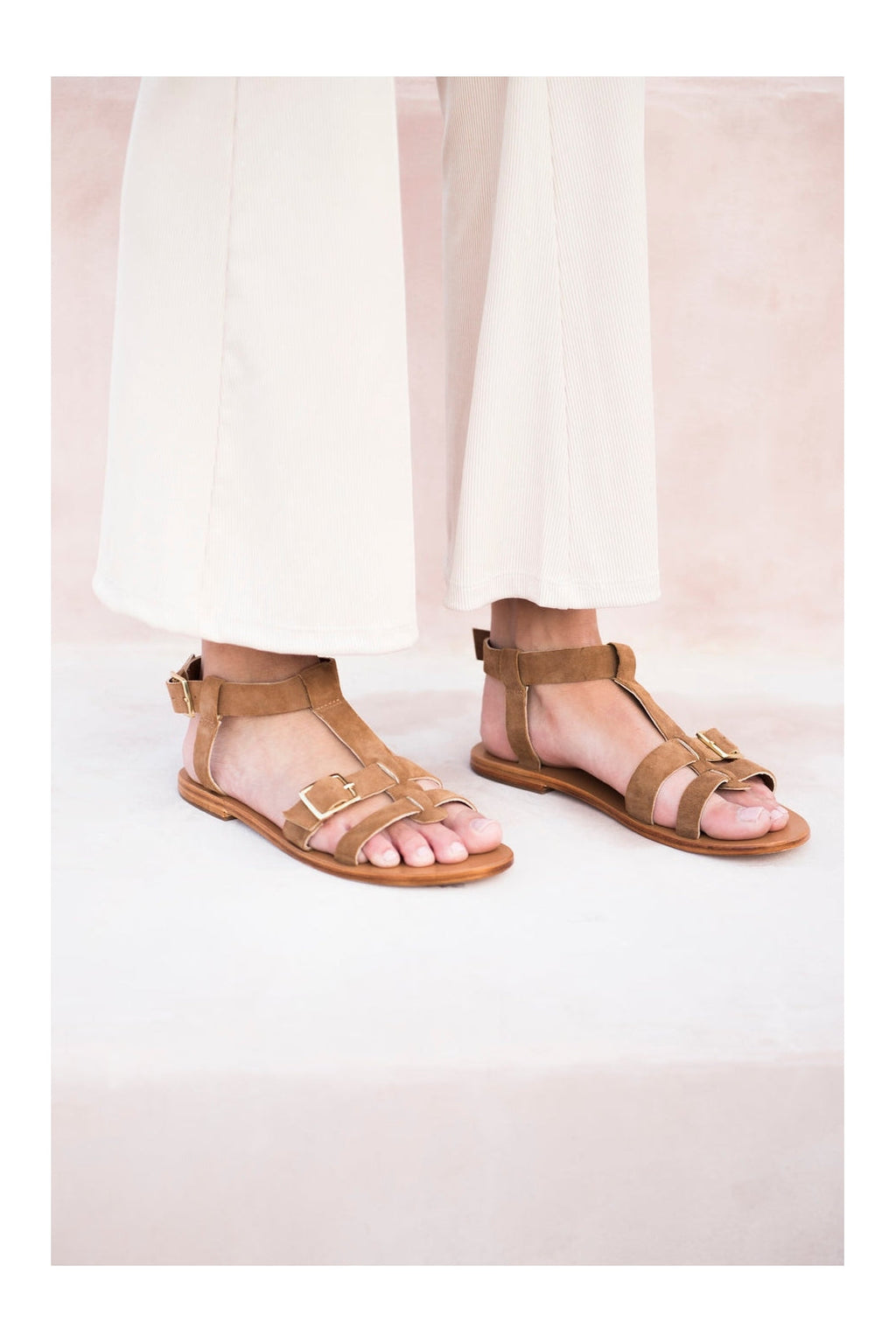 White Sun - Sandales Damyanti - Camel Goat Suede - Camel