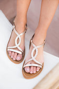White Sun - Sandalias Tara - Cuero de cabra dorado - Dorado