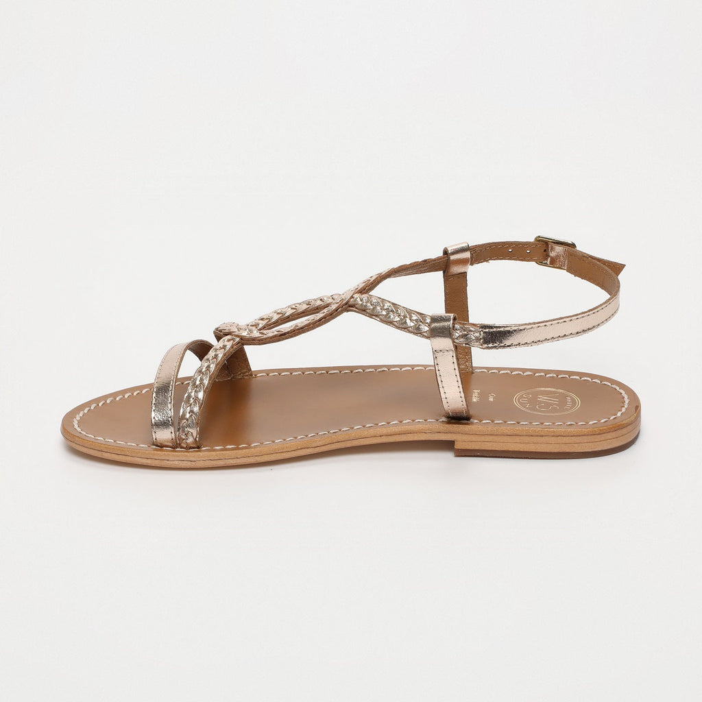 White Sun - Sandalias Tara - Cuero de cabra dorado - Dorado