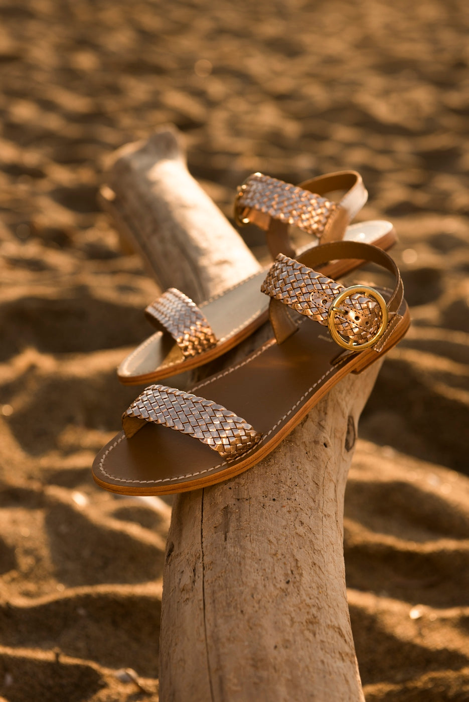 White Sun - Sandalias Tiffany - Piel de cabra dorada - Dorado