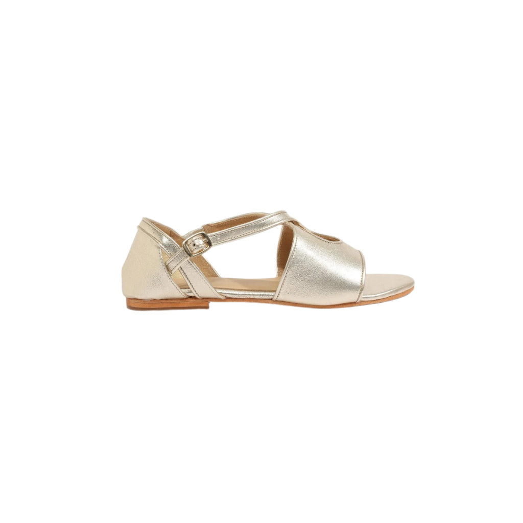 White Sun - Sandalias Kirby - Napa de oveja dorada - Dorado