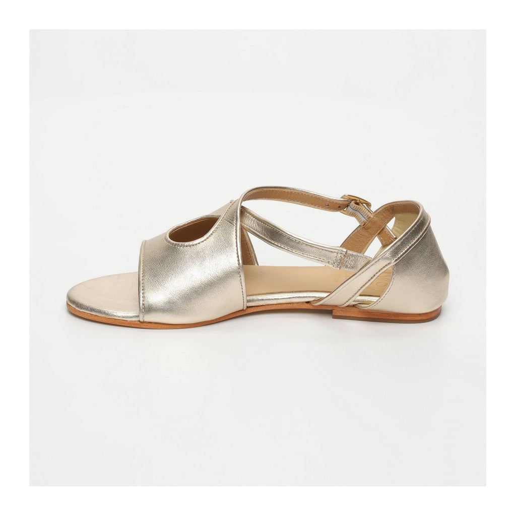 White Sun - Sandalias Kirby - Napa de oveja dorada - Dorado