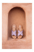 White Sun - Mules Malvarrosa - Lilac Goat Leather (Tresse 8B) - Lilac