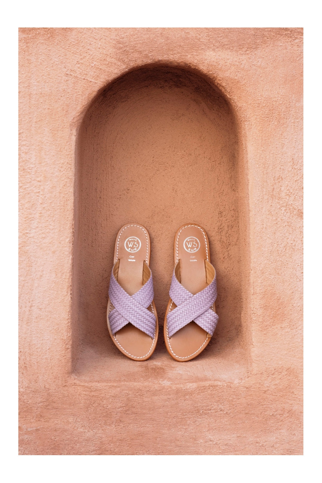 White Sun - Mules Malvarrosa - Lilac Goat Leather (Tresse 8B) - Lilac