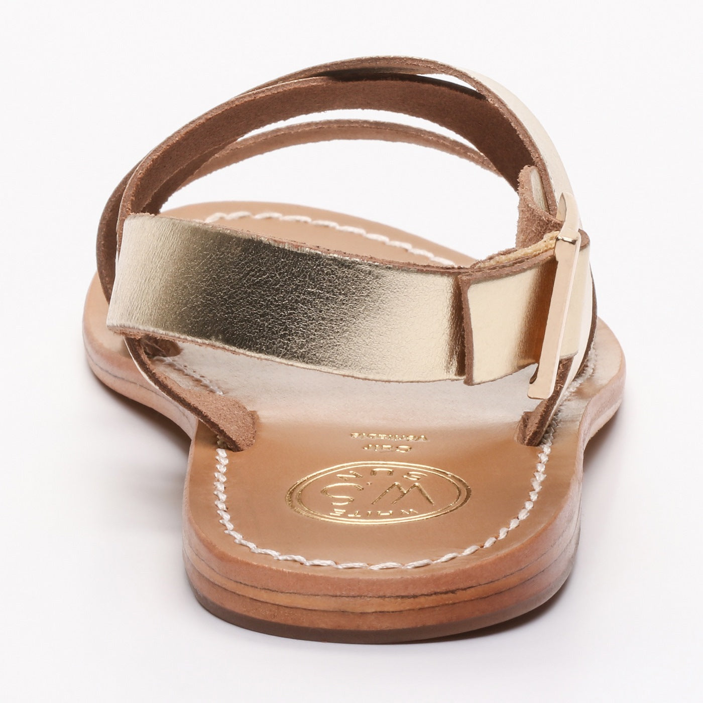 White Sun - Sandalias Marney - Piel de búfalo dorado oscuro - Dorado oscuro
