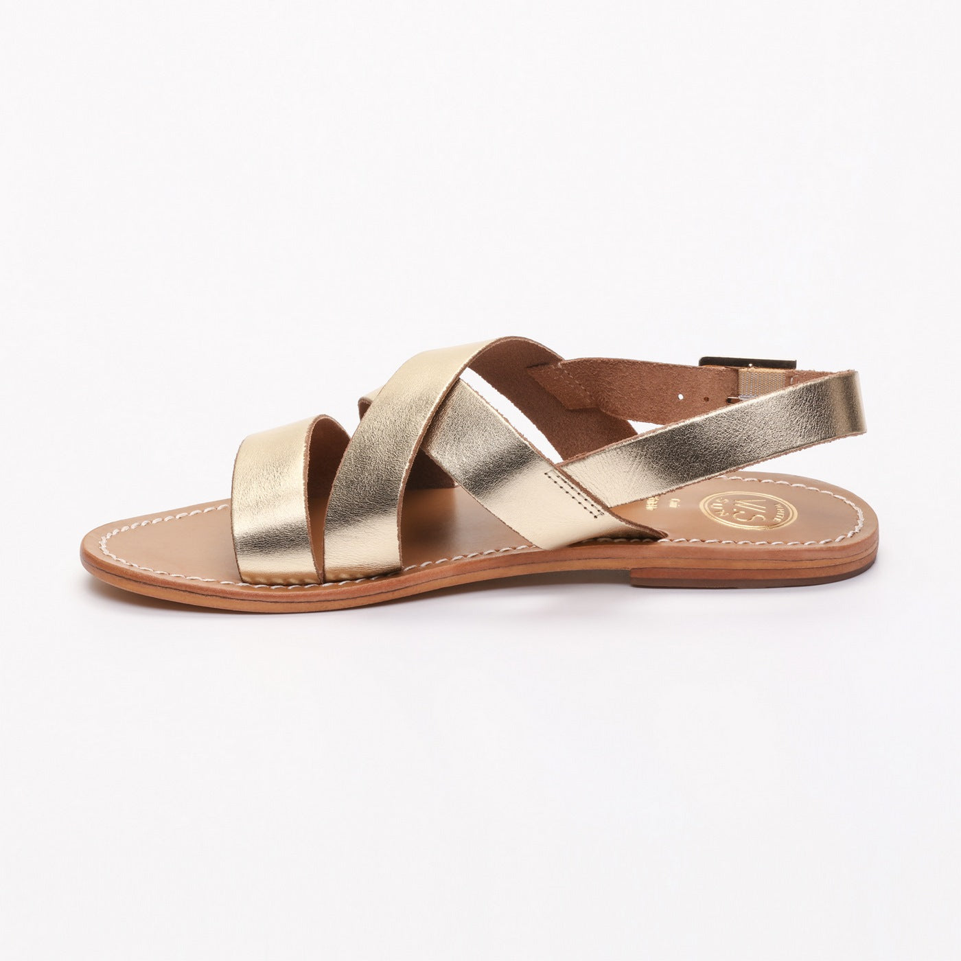 White Sun - Sandalias Marney - Piel de búfalo dorado oscuro - Dorado oscuro